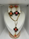 🌸 Parure Fleur Précieuse – Collier & Boucles d’oreill